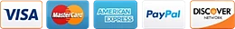 Visa, Mastercard, American Express and Discover are accepted